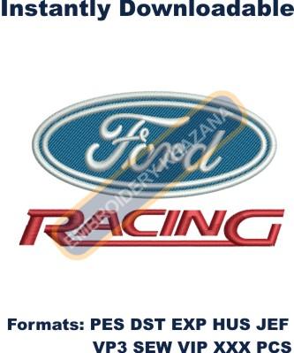 Ford Racing embroidery design